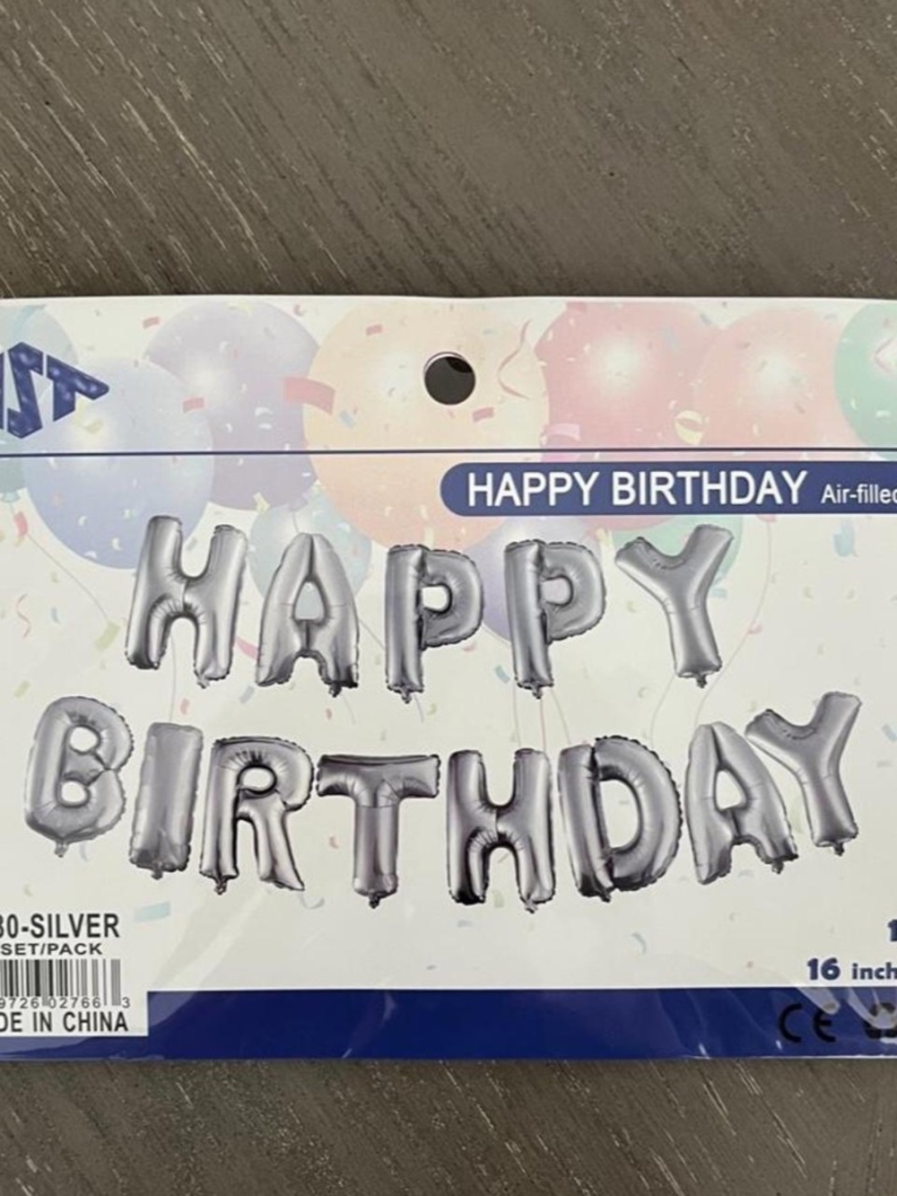16" Silver Happy Birthday Foil Balloons